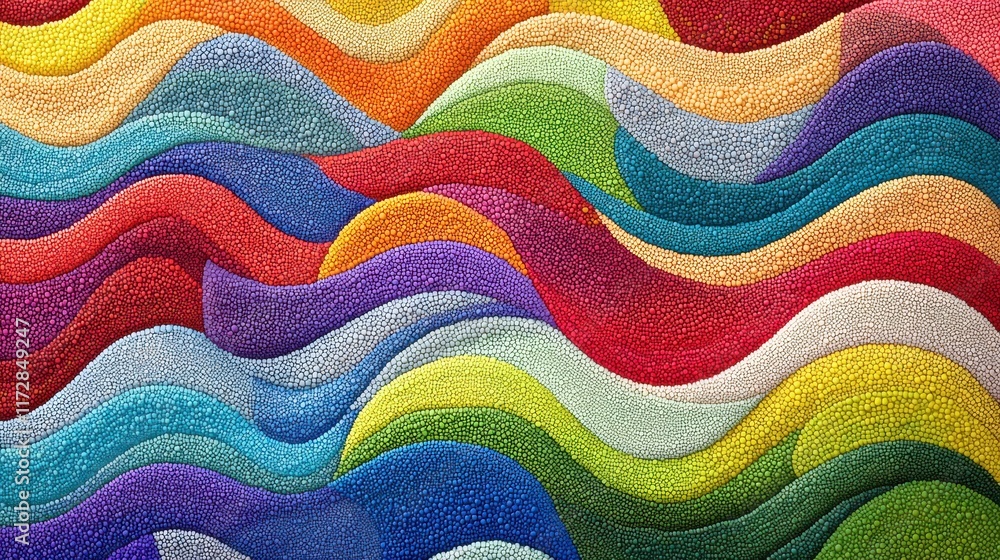 Poster colorful abstract waves pattern with textured surface design