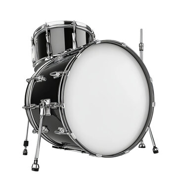rock and roll kick drum isolated on white background
