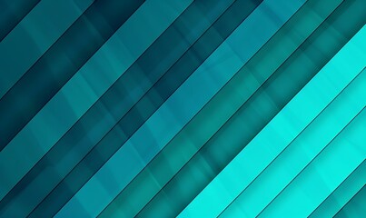 Obraz premium A dynamic design with diagonal strips blending bright cyan into deep teal, creating a cool and lively vibe