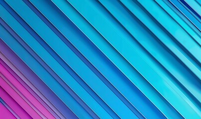 Fototapeta premium A refreshing background featuring diagonal color strips transitioning from bright cyan to deep teal for a vibrant and energetic look