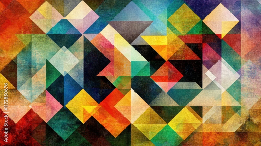 Poster abstract colorful geometric design with shapes and textures