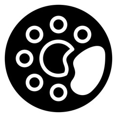 Fototapeta premium Color Palette Icon Solid Black Style