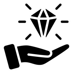 Brand Value Icon Solid Black Style