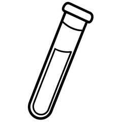 Minimalist Test Tube Line Art Vector Design