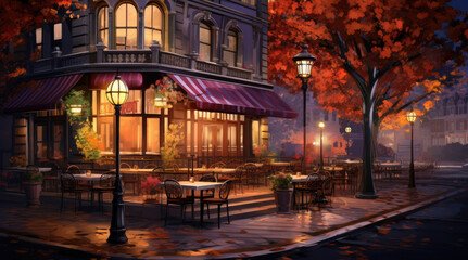 Fototapeta premium An illustration of a roadside restaurant