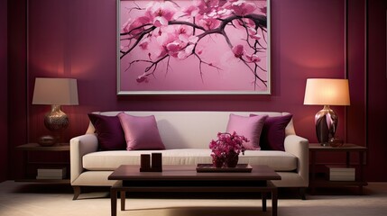 Serene magenta tones blending with subtle hints of other colors, creating a harmonious and calming atmosphere.