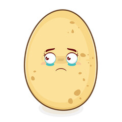 potato scared face cartoon cute