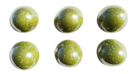 Green olives isolated on white transparent background