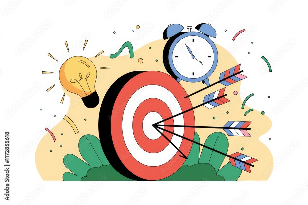 Aufkleber achieve goals on time with innovative ideas and precise execution, hitting the target successfully.