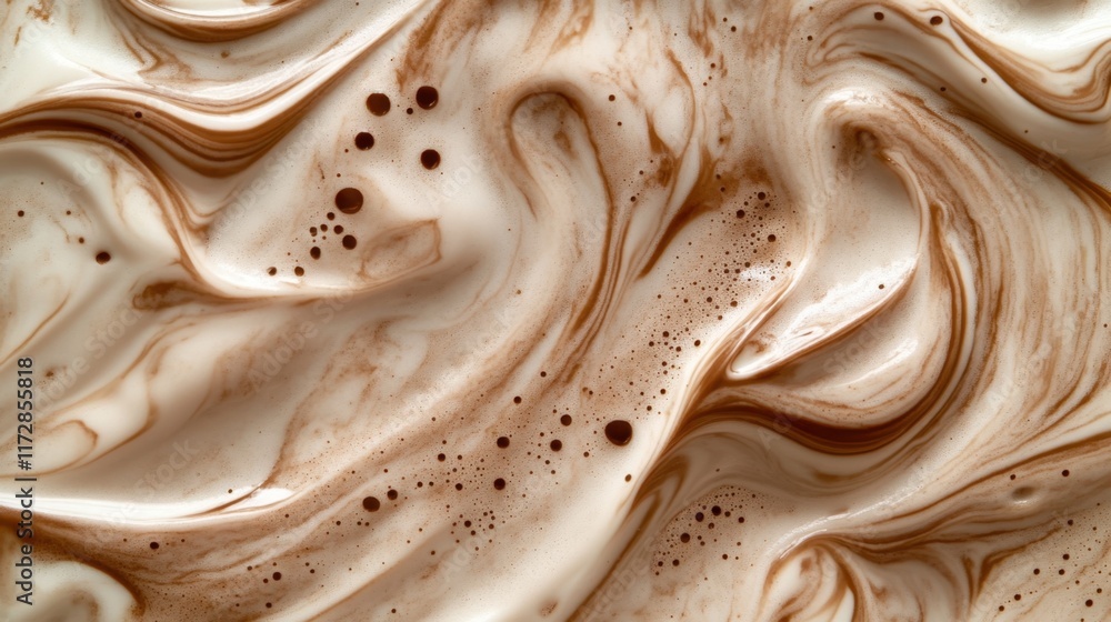 Poster abstract swirling brown and cream pattern with bubbles and texture