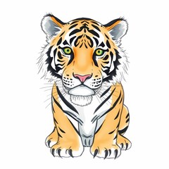 Obraz premium Adorable Tiger Cub Portrait 