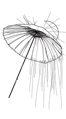 umbrella sun shining outline white background