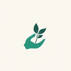 Fototapeta premium A hand gently cradles a small green plant sprout