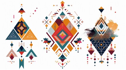 Vibrant Ethnic Colorful Ornament Minimalistic Design