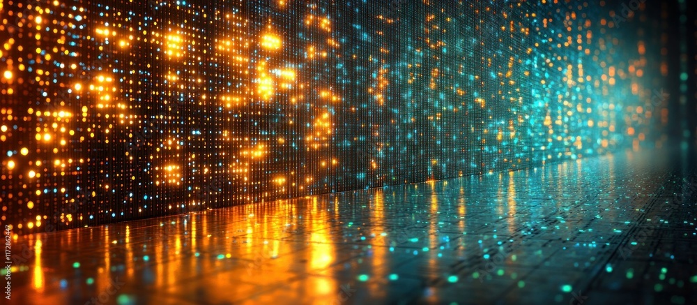 Poster high resolution visualization of futuristic data displaying gigapixel scale