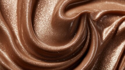 Shimmering Satin Fabric in Warm Bronze Tone with Flowing Texture