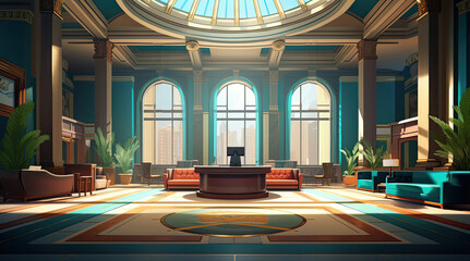 Obraz premium An illustration of a bank interior