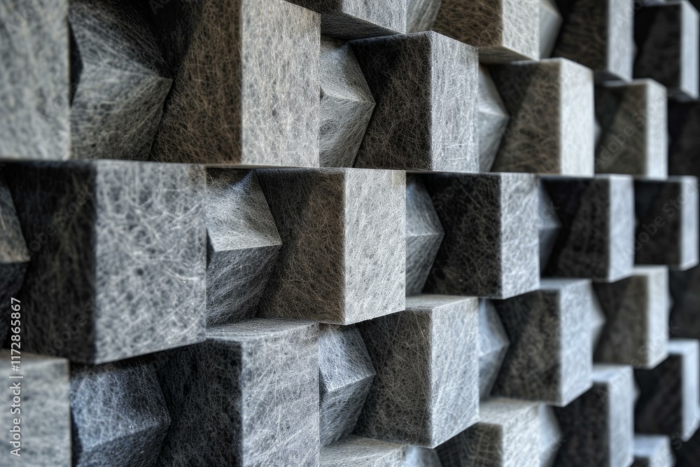 Poster abstract background showing a wall with grey cubes forming a textured surface