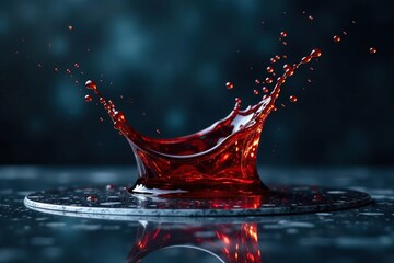 Dark liquid splashes onto a dark background marble, tile, floor, liquid