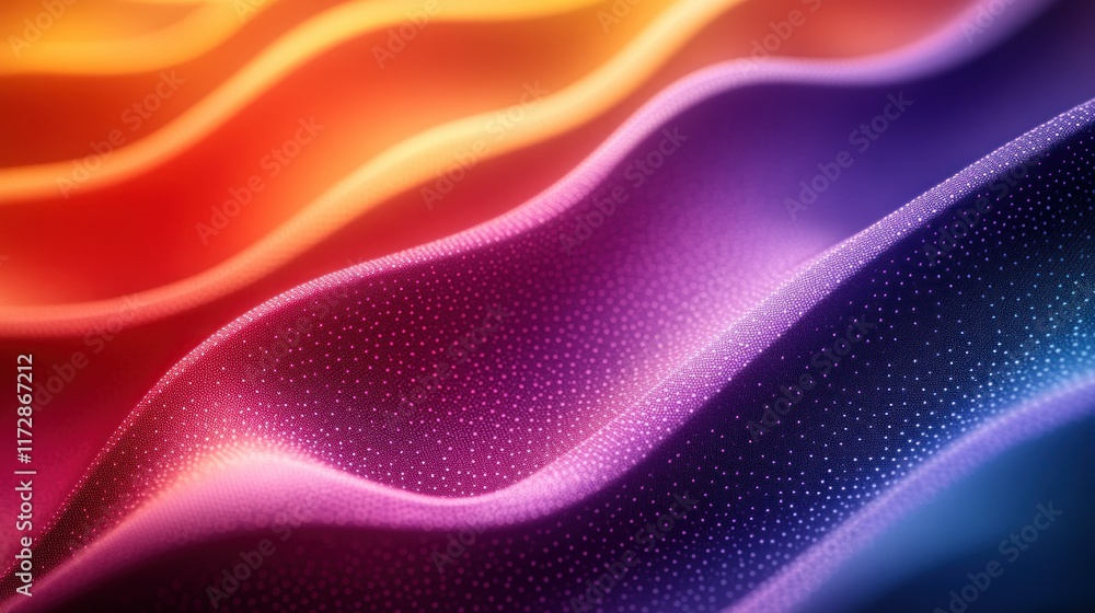 Poster vibrant, flowing abstract design with waves of color and texture.