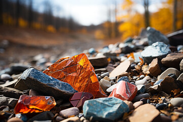 diverse and rough terrain displays intricate range of shapes, sizes, and hues that rocks contribute to natural environment