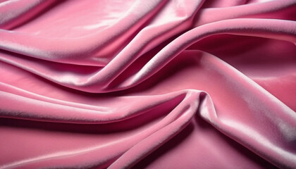 Obraz premium Strongly draped pink velour as a background. 