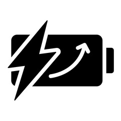 Slow-Charging Icon Solid Black Style
