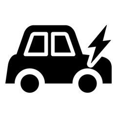 Car Charging Icon Solid Black Style