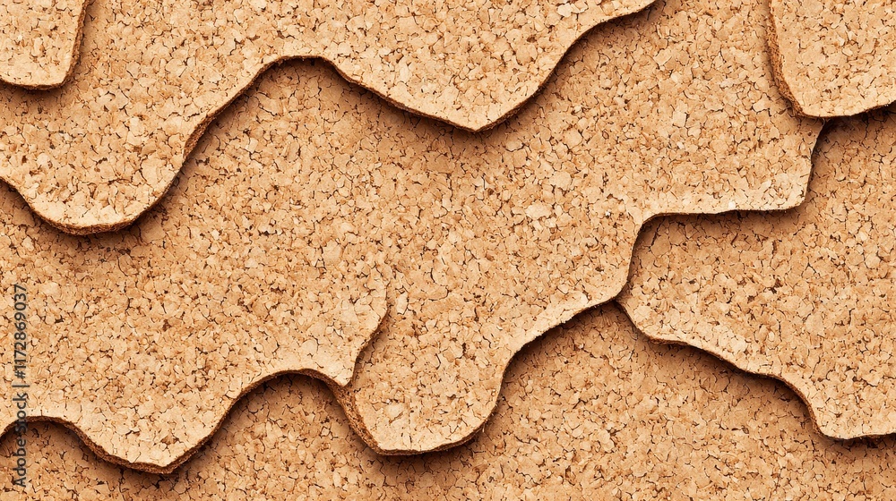 Poster textured natural cork surface with distinct wavy patterns