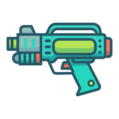 water gun plastic toy hobby flat color vector illustration template design