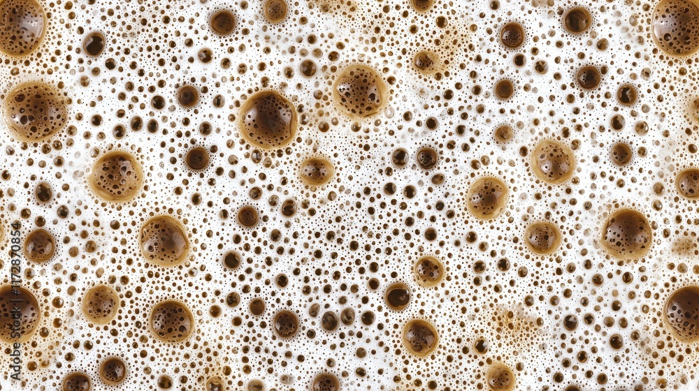 Poster foam bubbles background with varying sizes and brown tints