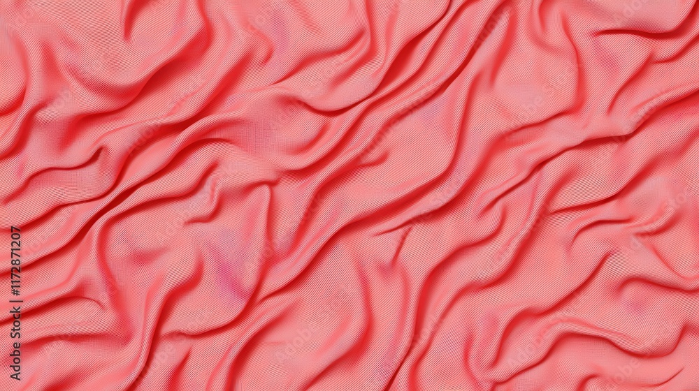 Aufkleber soft coral fabric texture with elegant wave patterns and folds
