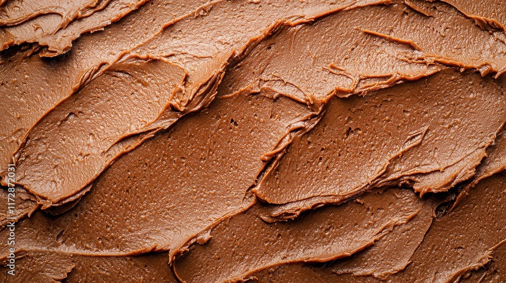 Poster Smooth Chocolate Frosting Texture Spread Across Surface Background