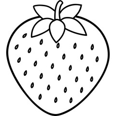 Minimalist Strawberry One-Line Vector Art