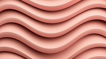 Smooth Wavy Abstract Background in Soft Pink and Beige Tones
