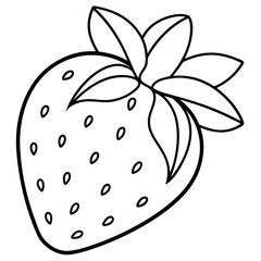 Minimalist Strawberry One-Line Vector Art