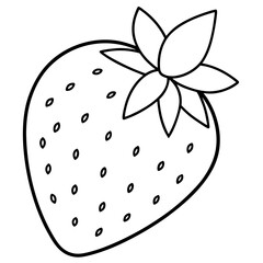 Minimalist Strawberry One-Line Vector Art