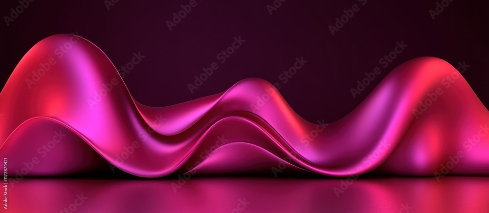 Poster fluid pink waves creating elegant display for product presentation