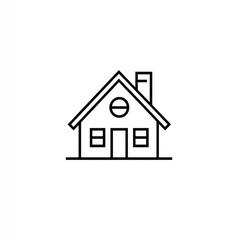 Simple Line Drawing of a Small House