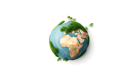 Earth day concept on white background, World environment day. Generative AI