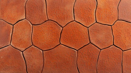 Textured Surface of Cracked Brown Clay in Natural Patterns