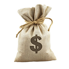 money bag with dollar sign isolated on a white background