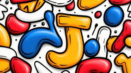 Obraz premium A vintage poster of a hand-drawn doodle pattern. High Quality