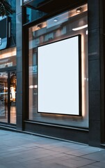 white black white screen on front of shop building vertical photo tiled camera shot