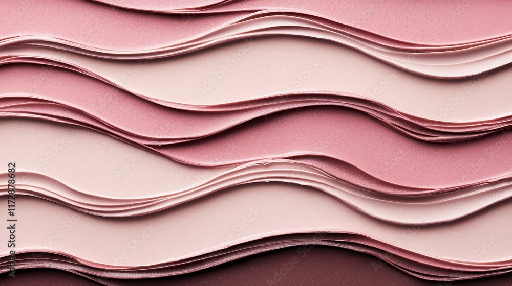 Poster textured abstract background with wavy layers of soft pink tones