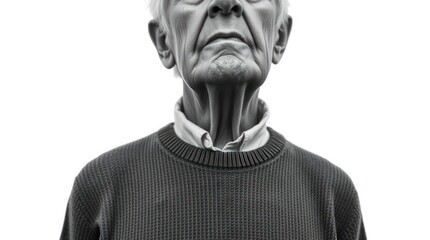 Elderly Person with a Serious Expression, Conveying Depth of Thought Wallpaper Background