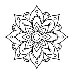 mandala silhouette vector illustration on white background