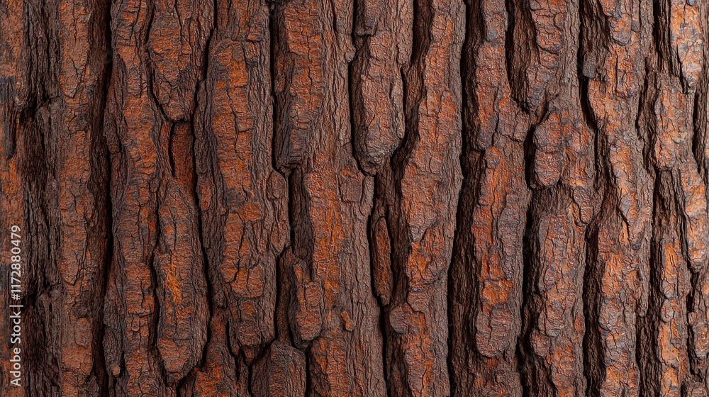 Poster detailed close-up of rustic brown tree bark texture and patterns