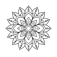 mandala silhouette vector illustration on white background