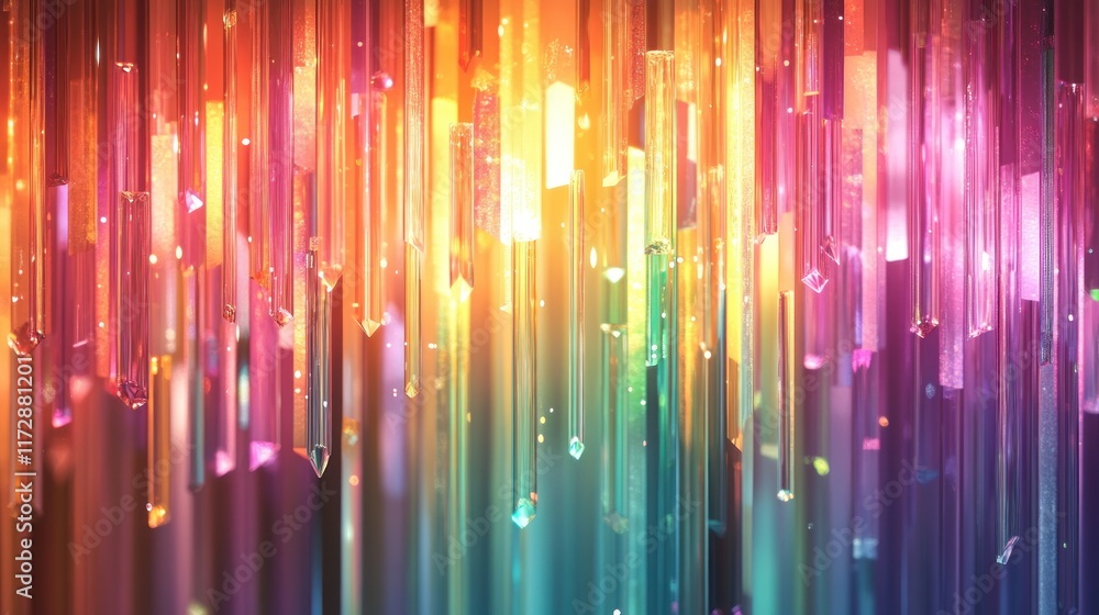 Poster colorful abstract background with vertical patterns and light reflections